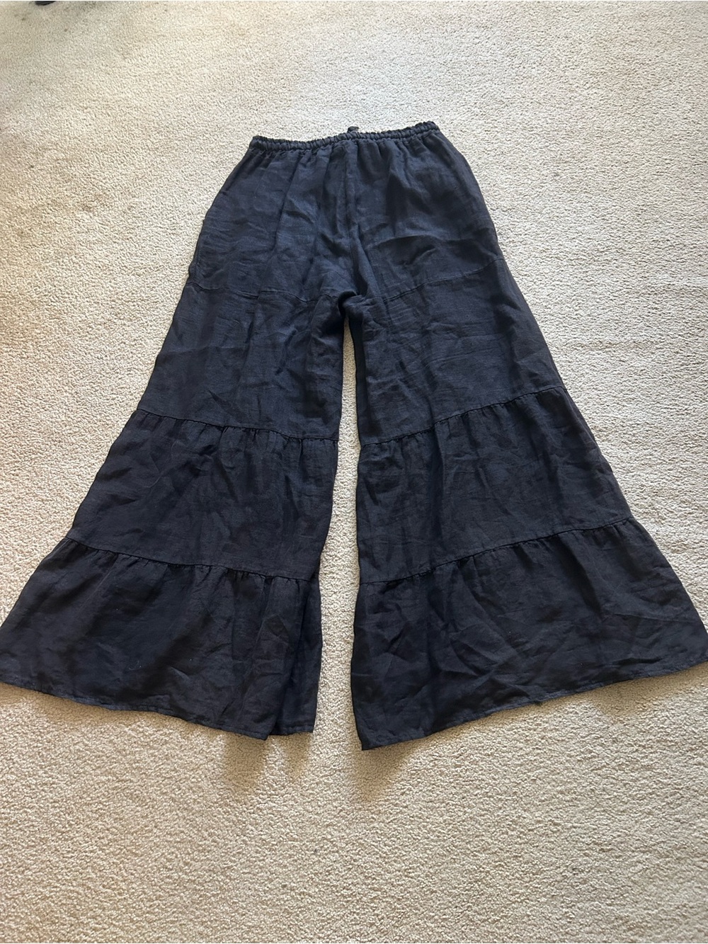 Tiered Wide Leg  Linen Pants